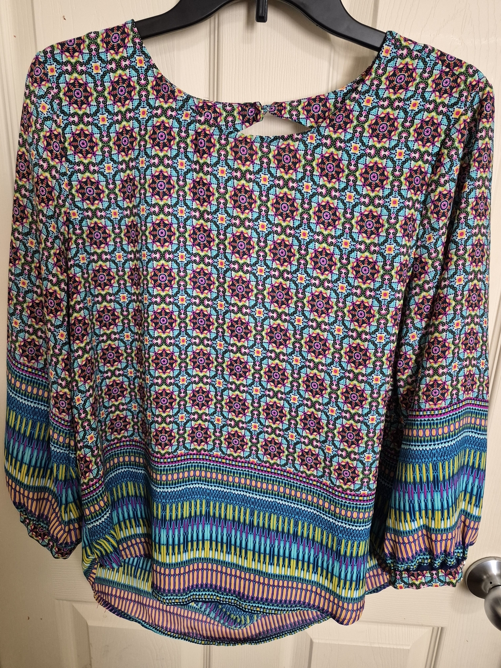 Size L Meraki Women’s Patterned Boho Blouse - Multicolor